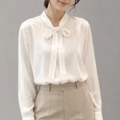 新品 Plage SILK RAYON BOW ブラウス ナチュラル シルク混 - メルカリ