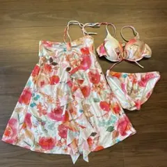 花柄セパレート水着・ビキニ（ワンピース付き）