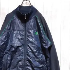 古着　ナイロンコンビ　アディダストラックジャケット　ワンポイントロゴ　ＸＬサイズ