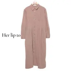 Her lip to シャツワンピース バックプリーツ ロングワンピース S