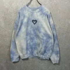 PS/LA（S）タイダイ染スウェット＊ハート刺繍＊裏起毛＊オーバーサイズ＊USA