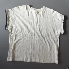 ZARA フリル袖クリーム色Tシャツ 13-14 164cm キッズ