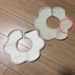 花型スタイ2枚セット（クリーム・ホワイト）