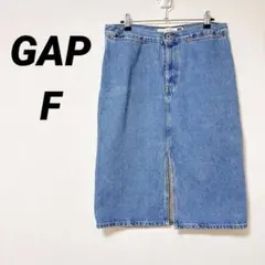 GAP 【F】デニムタイトスカート 膝丈ライトブルー