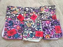 未使用☆タグ付き　沖縄　紅や 紅型 花柄タオルハンカチ 6枚セット　伝統工芸
