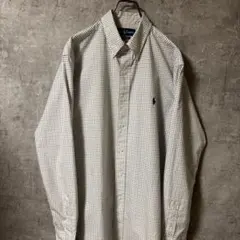 ラルフローレン 長袖シャツ　BDシャツ　チェック　白　黒　青