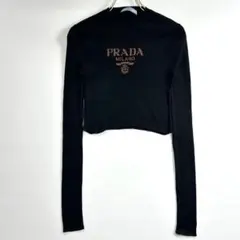 美品 24年モデル PRADA プラダ クロップド ロゴ ニットのサムネイル