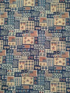 星条旗柄　USA アメリカン　カントリー　生地　ネイビー