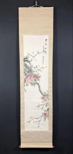 中国 掛軸 『花鳥大立軸』絹本 箱付 - メルカリ