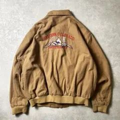 90s Tri-Mountain ダック地 襟付きボンバージャケット 企業物刺繍