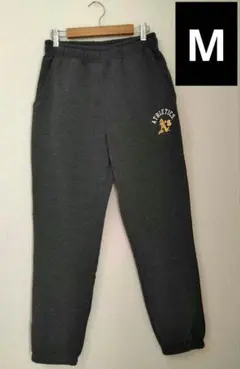 MLB メンズM　アスレチックスATHLETICS裏起毛スウェットパンツ　グレー