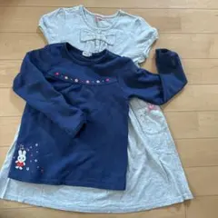ミキハウス2枚セット　トレーナー、ワンピース