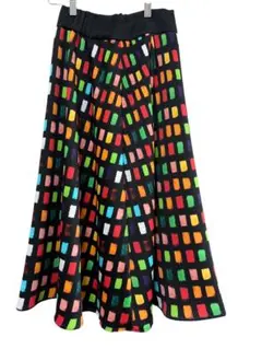 【美品】ダブルスタンダードクロージング マルチブロックプリント スカートのサムネイル