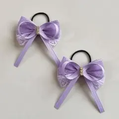 ミニツイン リボン ヘアゴム (141)