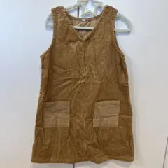 ベージュ コーデュロイ ジャンバースカート 130cm