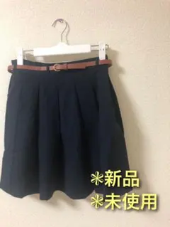 〚新品/未使用〛　タックフレアスカート　フレアスカート　ベルト付き　春夏　秋