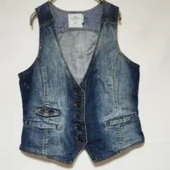 L.O.G.G. デニムベスト M デニムブルー H&M