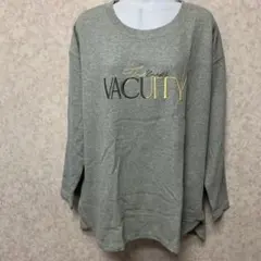 【新品未使用】ロングTシャツ ロゴ刺繍入り レディース グレイ 綿♦︎F