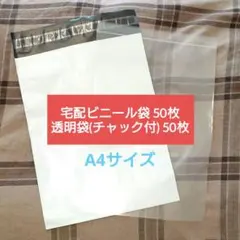 ら*し様 A4袋 計100枚（宅配ビニール袋＋透明袋チャック付き）セット