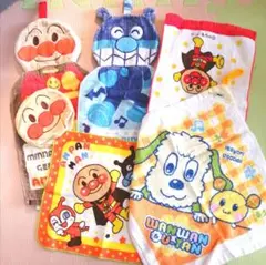 アンパンマン・ワンワン ループ付タオル 6枚セット