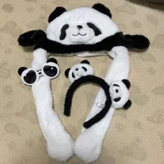 アドベンチャーワールド　パンダの帽子、カチューシャ、サングラス3点セット
