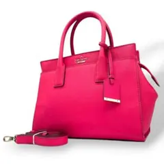 美品　ケイトスペード　ハンドバッグ　ピンク　ロゴ　2way　サフィアーノ　T4