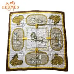 HERMES カレ 90 グランアパラ 盛装の馬 シルク大判スカーフ 馬