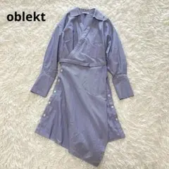ユナイテッドアローズ oblekt ロングシャツワンピース　ストライプ　長袖のサムネイル