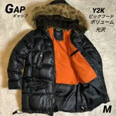 GAP ファーダウン ダウン y2k 平成 お兄系 ボリューム 光沢 黒 M