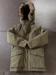 オリーブ色ファー付き中綿コート　GAP
