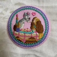 ディズニー刺繍缶バッジ わんわん物語