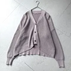 relume 染めワイドクロップドカーディガン F パープル