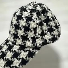 H&M ツイードチェックキャップ　千鳥格子　帽子のサムネイル