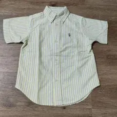 Ralph Lauren 半袖シャツ 100cmイエロー ストライプ 水通しのみ