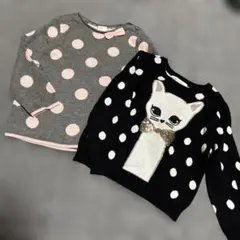 ラ*ン様 H&M ドット柄ニット2点セット92/90