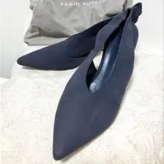FABIO RUSCONI◆38 24cm 保存袋付き スエードヒールシューズ