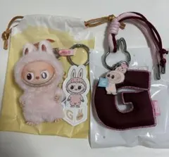 ラブブPINFORLOVEぬいぐるみアルファベットペンダント【G】２個セット
