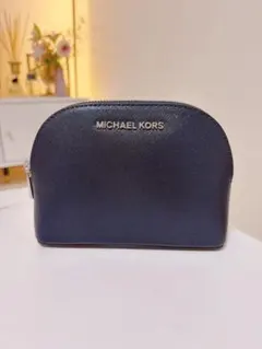 MICHAEL KORS ポーチ ネイビー光沢