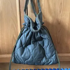 ダークグリーン キルティング ショルダーバッグ