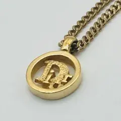 クリスチャンディオール ネックレス ロゴ サークル ゴールド