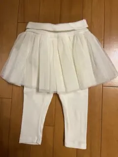 ☆baby gap チュール付きレギンス　オフホワイト 6-12M☆