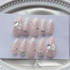 春ネイル　ツイード　ちゅるん　ワンホン　フレンチガーリー　量産型　推し　韓国