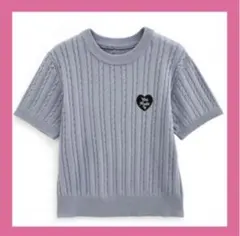 【ホビ垢】GRL トップス 半袖ニット ブルー Mサイズ 美品