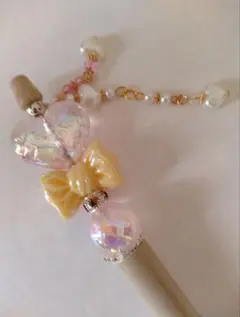 パール風長めチャーム♡カスタムボールペン★ハンドメイド★