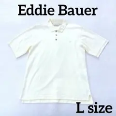 【Eddie Bauer】綿100% ポロシャツ L相当 パステルイエロー 美品のサムネイル