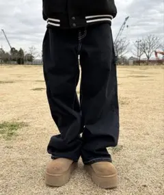 ブラック ワイドレッグデニムのサムネイル