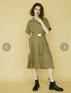 jouetieミリタリー カラーステッチワンピース