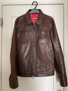 カウレザー シングルライダースジャケット