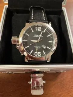 【美品】SEALINE クォーツ腕時計 ブラック 30BAR防水