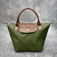 Longchamp Le Pliage S Khaki Nylon Tote